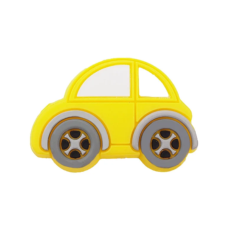 Yellow Chenkai 8 шт. силиконовые бусины в виде автомобилей Детские мультфильм прорезывание зубов BPA бесплатно для DIY Младенческая Успокаивающая соска Уход браслет игрушки аксессуар - Цвет: Yellow