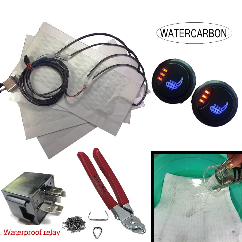 Waterproof heating Водонепроницаемый Универсальный светодиодный 1 боковой 3 точечный круговой 3 переключатель с фиксированными положениями автомобильный грелок с подогревом сиденья подушка крышка 2 сиденья 12 В автозапчасти - Название цвета: Waterproof heating
