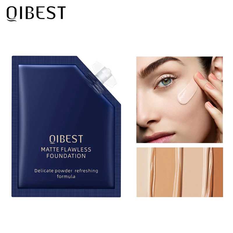 

QIBEST Liquid Foundation Long-lasting Makeup Concealer Moisturizing Brighten Matte Face Makeup Liquid For 7 Kind Of Skins TSLM1