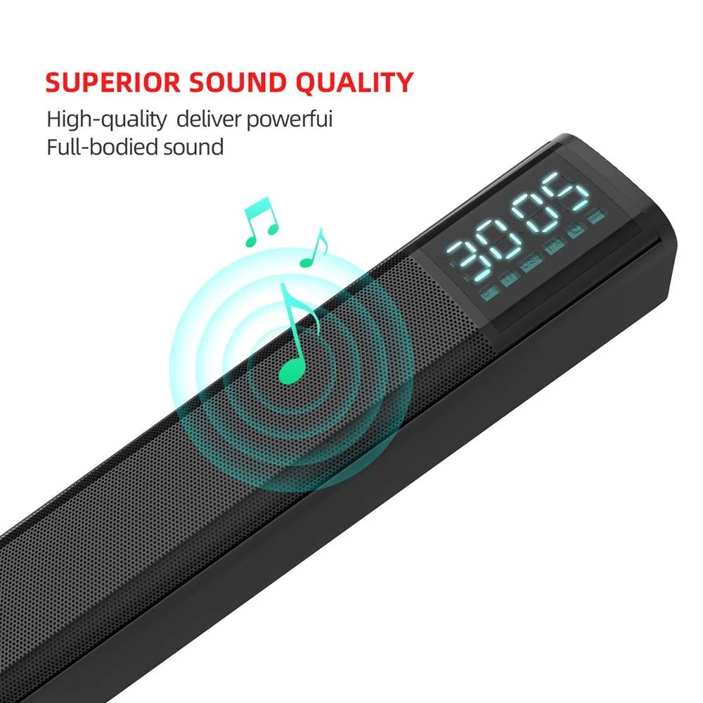 HXSJ Q2 10 Вт Bluetooth 5,0 аудио Настольный динамик со встроенной 220 мАч перезаряжаемой батареей поддержка tf-карты, воспроизведение звука