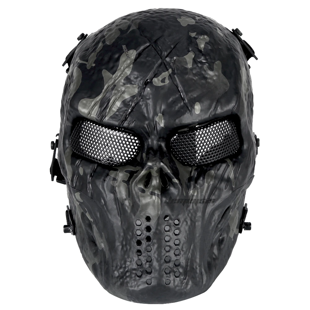 black multicam Тактическая Маска для пейнтбола, камуфляжная маска для охоты, стрельбы, страйкбола, дышащая маска для косплея, маски для черепа, камуфляжные маски для боевых действий на открытом воздухе Cs Wargame - Цвет: black multicam