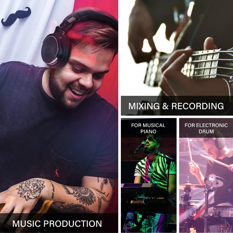 Oneodio Wired Professional Studio Pro DJ Headphones With Microphone Over Ear HiFi Monitors Music Headset Earphone For Phone PC Oneodio Wired Professional Studio Pro DJ Headphones With Microphone Over Ear HiFi Monitors Music Headset Earphone For Phone PC
