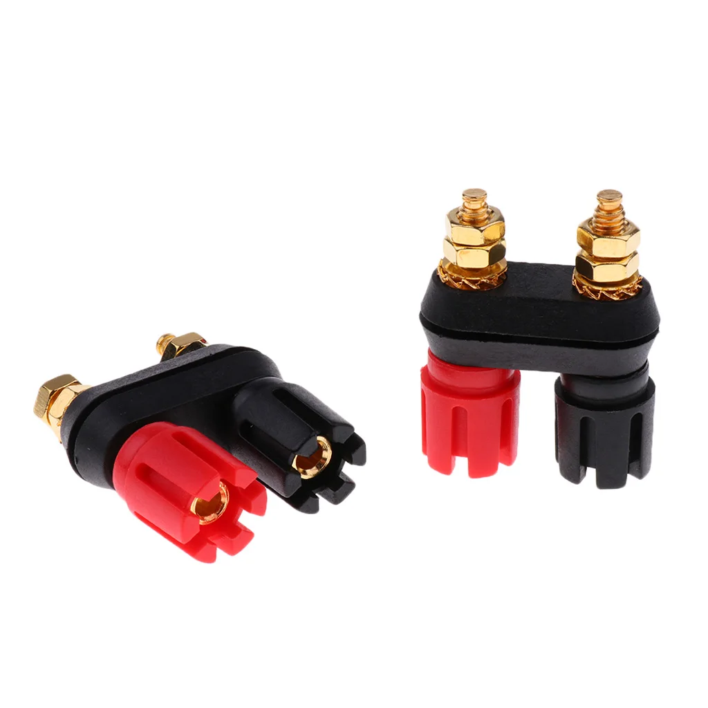 4 Pieces Speaker Amplifier Terminal Dual 2-way Banana Plug Jack