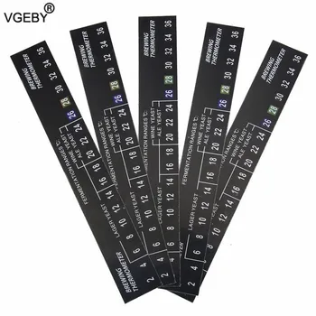 

5pcs Thermometer Stick on Brewing Adhesive LCD Thermometer Sticker for Homebrew Beer Homebrewing Thermometer Sticker