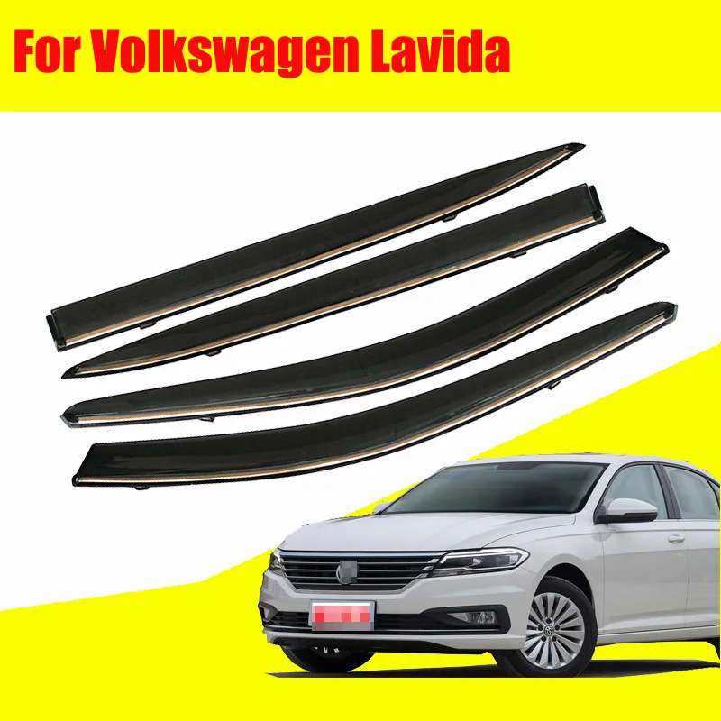 For Volkswagen Lavida Car Sun Window Visor Rain Guard Vent Shade Accessories 4Pcs