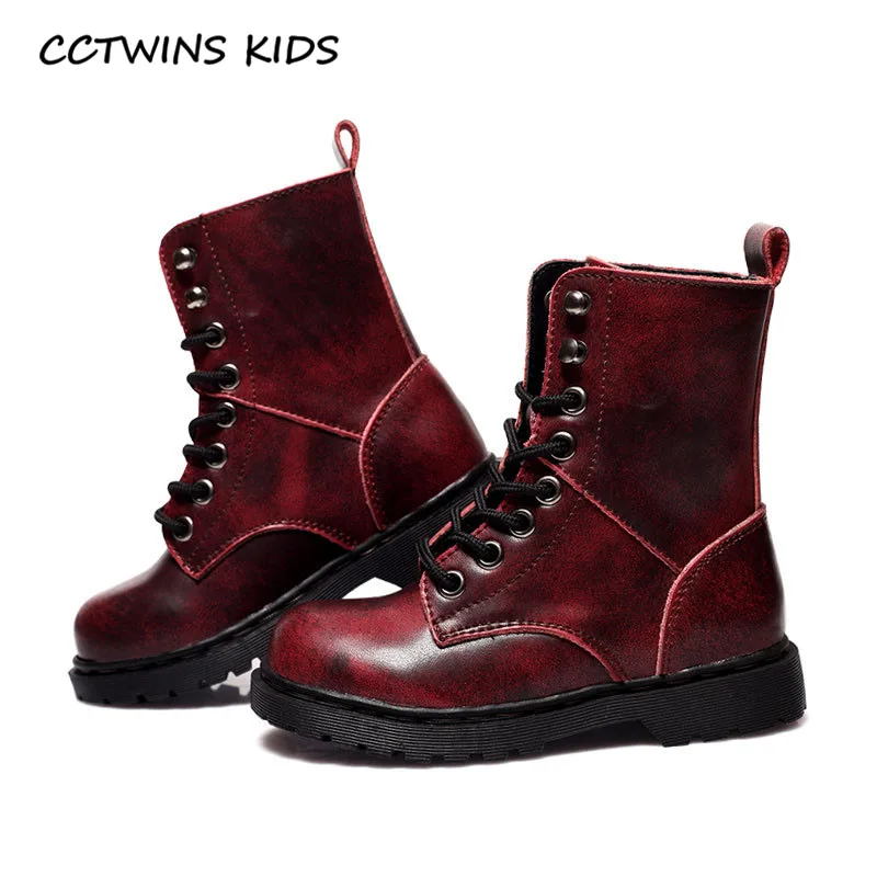 CCTWINS/детская обувь; коллекция года; зимняя детская обувь из натуральной кожи; брендовые ботинки до середины икры для девочек; Детские Модные теплые ботинки martin; MB092