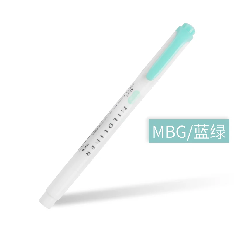 Blue Green Zebra Mildliner пастельные текстовыделители WKT7 текстовый маркер японские канцелярские принадлежности - Цвет: Blue Green