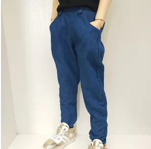T02-X548-9 Blyth Кукла Одежда 1/3 1/4 bjd 1/6 куклы аксессуары хлопок Письмо Длинный Рукав Рубашка длинные джинсовые шорты - Цвет: long pants