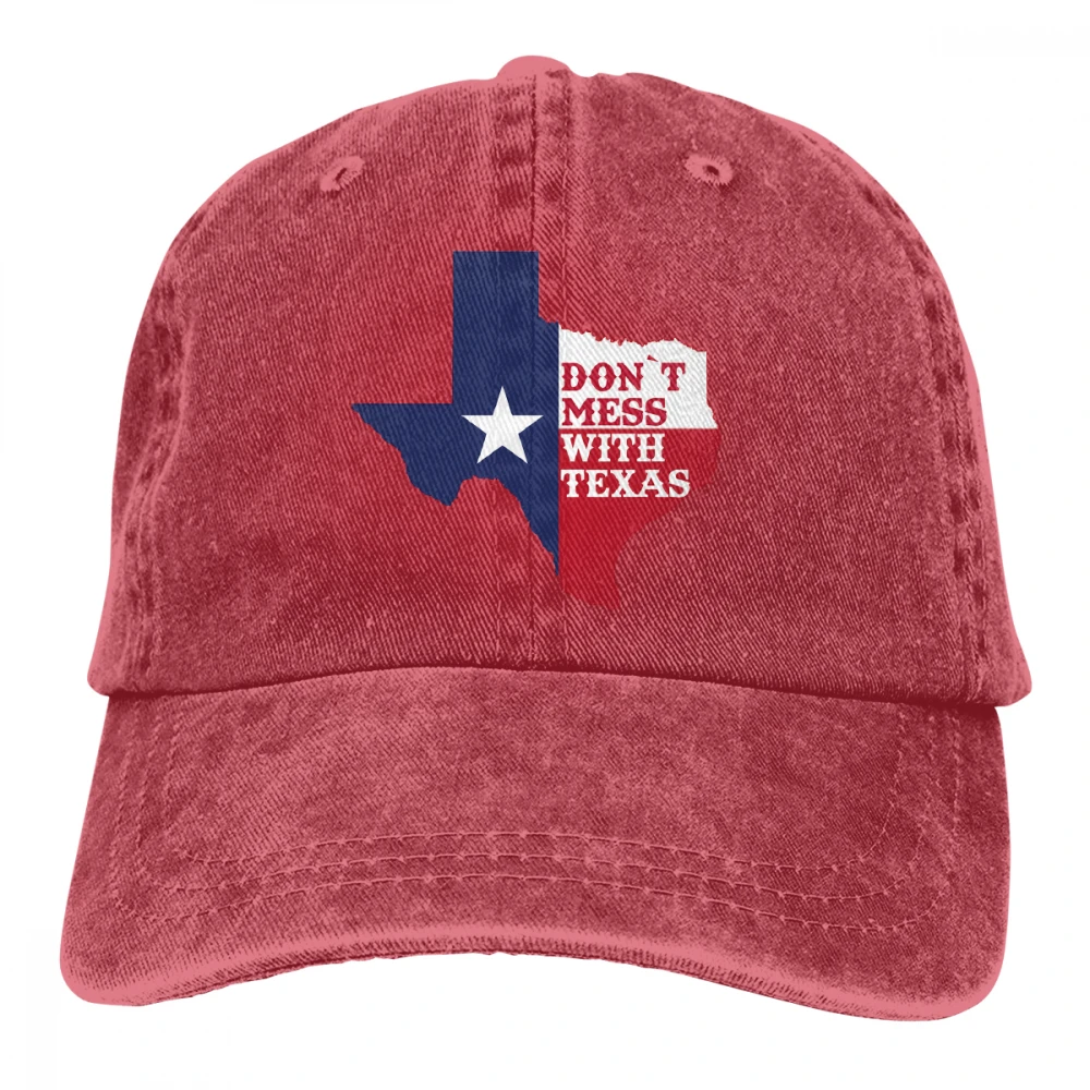 Не связывайтесь с Texas Casquette натуральный унисекс Мужские Женские джинсовые бейсболка с ремешком кепки Регулируемый Гольф папа шляпа