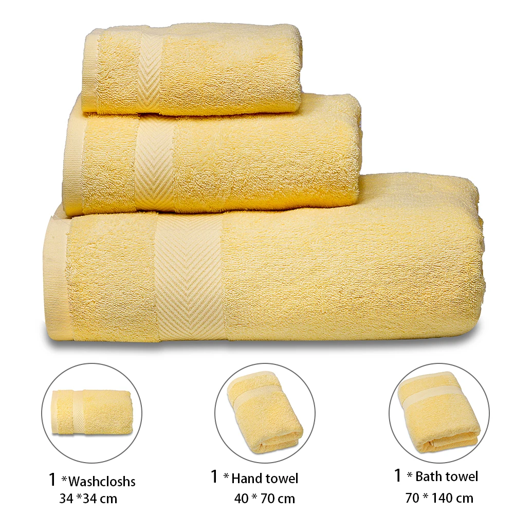 SEMAXE Soft Towels Set 100%CottonBath Towel Hand TowelWashclothHighly Absorbent Hotel Quality For Bathroom. yellowSell