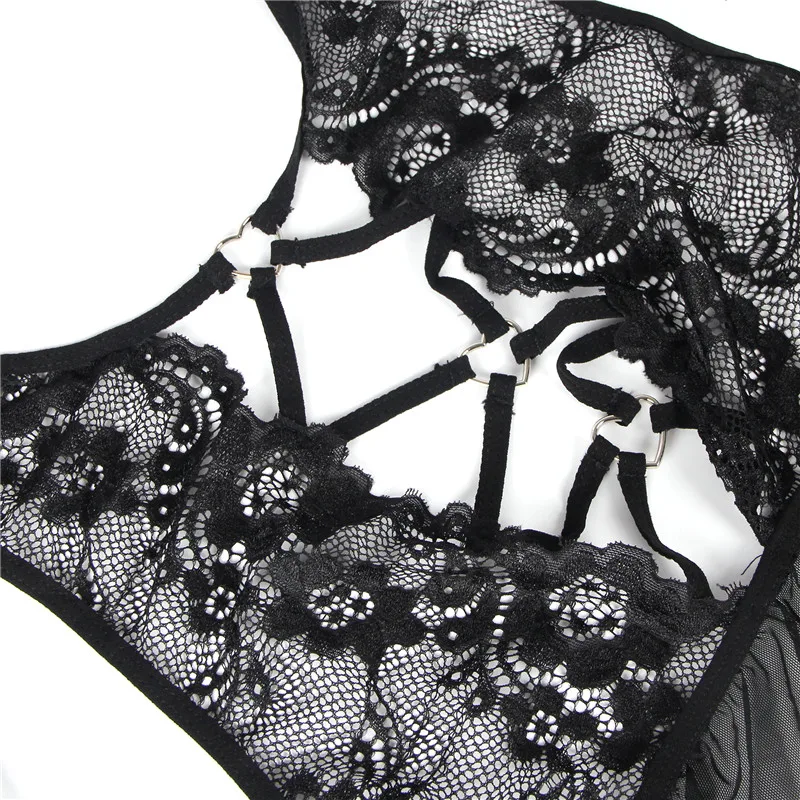Ohyeahlady Лоскутная Ночная одежда для сна Babydoll без рукавов экзотическое кружевное белье Feminina Сетка открытый прозрачный чарующий RJ80885