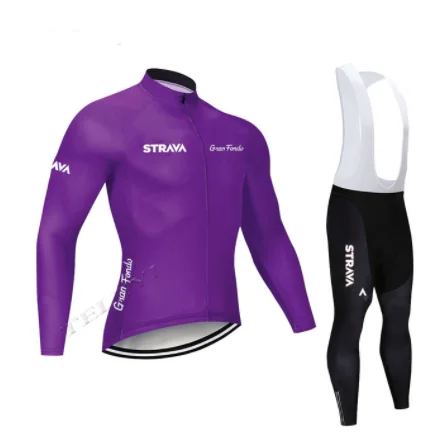 STRAVA road bike team 9D cojin de equitacion traje de primavera y otono camisa de manga larga jersey - Цвет: Long sleeve suit