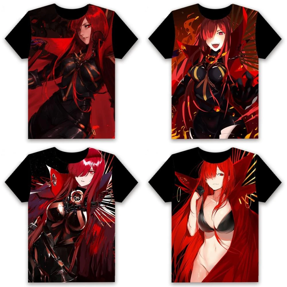 Unisex Short Sleeve Anime Fate/Grand Order T-Shirt Casual Black Shirt Cosplay 