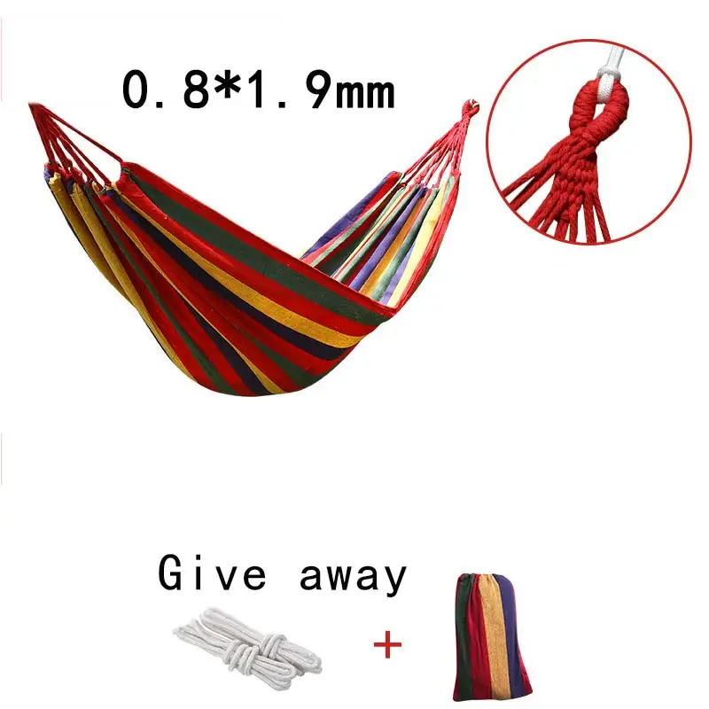 

1pc Portable Hammock Outdoor Hammock Garden Sports Home Travel Camping Swing Canvas Stripe Hang Bed Red Blue Garden Hammock