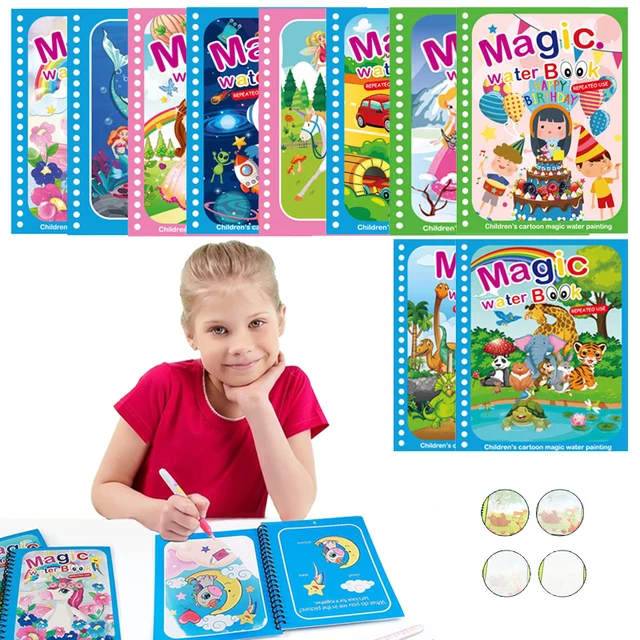 Drawing Montessori Toys Magical Water Book Reusable Coloring Paint Sensory Books Early Education Birthday Christmas NewYear Gift 1