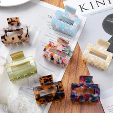 

Fashion Women Acetate Hair Claws Crab Clamps Charm Solid Color Leopard Lady Small Size Hair Clips Headdress Hair Styling Tool