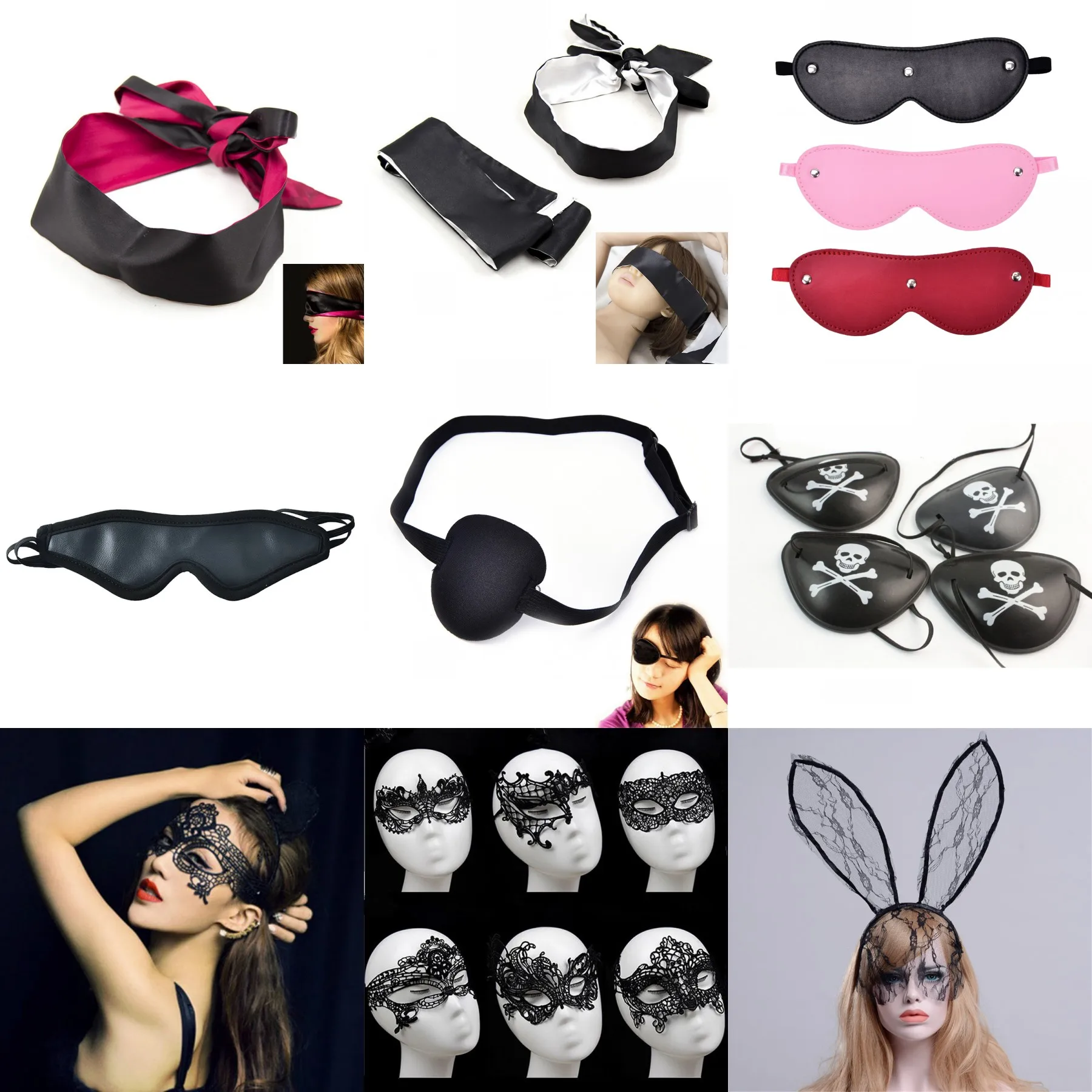

1Pcs Exotic Sexy Lace Bondage Eye Mask Party Masks For Masquerade Travel Rest Sponge Eye MASK Sleeping Bondage Adult Games