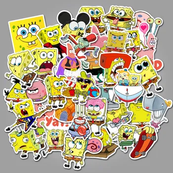 

50pcs/Pack Cartoon Graffiti SpongeBob Stickers For Motorcycle Guitar Laptop PVC Waterproof Skateboard Suitcase Sticker Pegatinas