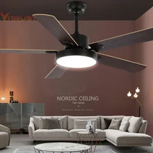 Современный деревянный подвесной вентилятор со световыми комплектами скандинавский потолочный вентилятор лампа ресторан гостиная вентилятор лампа офисный бар вентилятор 42 52 дюймов