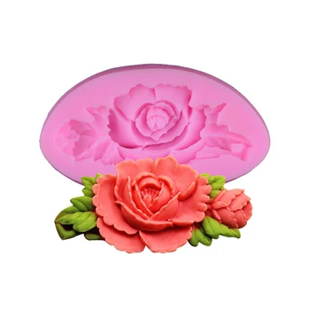 

Silicon Cake Molds Flower Mould Fondant Decoration Tools Soap Candle Chocolate Mould DIY Baking Tool(Pink, Rose Shaped)