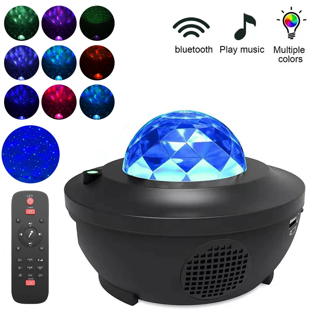 Новый Красочный светодиодный ночсветильник VEIDADZ со звездами романтическая проекционная лампа Bluetooth