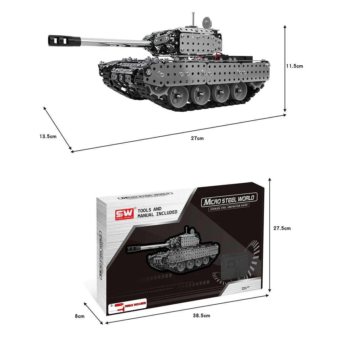 952 шт./компл. 1:16 из нержавеющей стали rc Танк модель автомобиля строительные наборы блок DIY маленькая частица Сборная модель