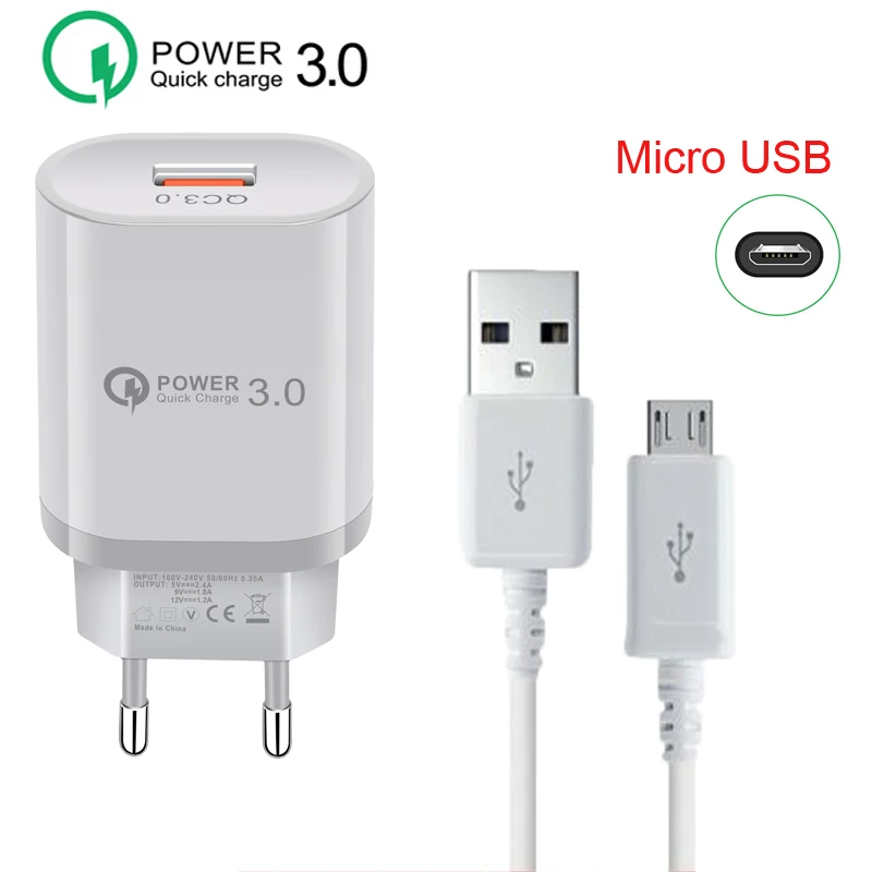 Кабель Micro USB 5 В 2 А Быстрый Настенный адаптер для путешествий мобильных телефонов