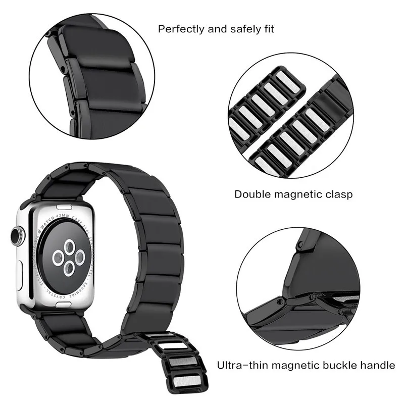 Ремешок для часов Apple watch 5 4 44 мм 40 из нержавеющей стали correa iwatch 3 2 1 42 38 браслет