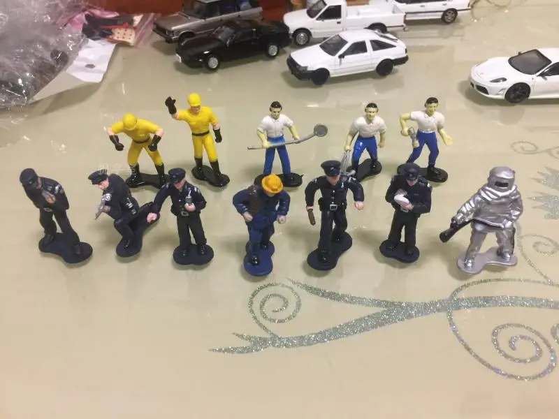 ПВХ фигурка игрушки модели 1:43 куклы, куклы-полицейские, обслуживающий персонал, 12 шт./компл