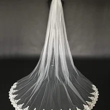 Винтажная кружевная вуаль вышитая кружевная вуаль Соборная кружевная вуаль Часовня кружевная вуаль на подоле Свадебная кружевная Фата Свадебные аксессуары