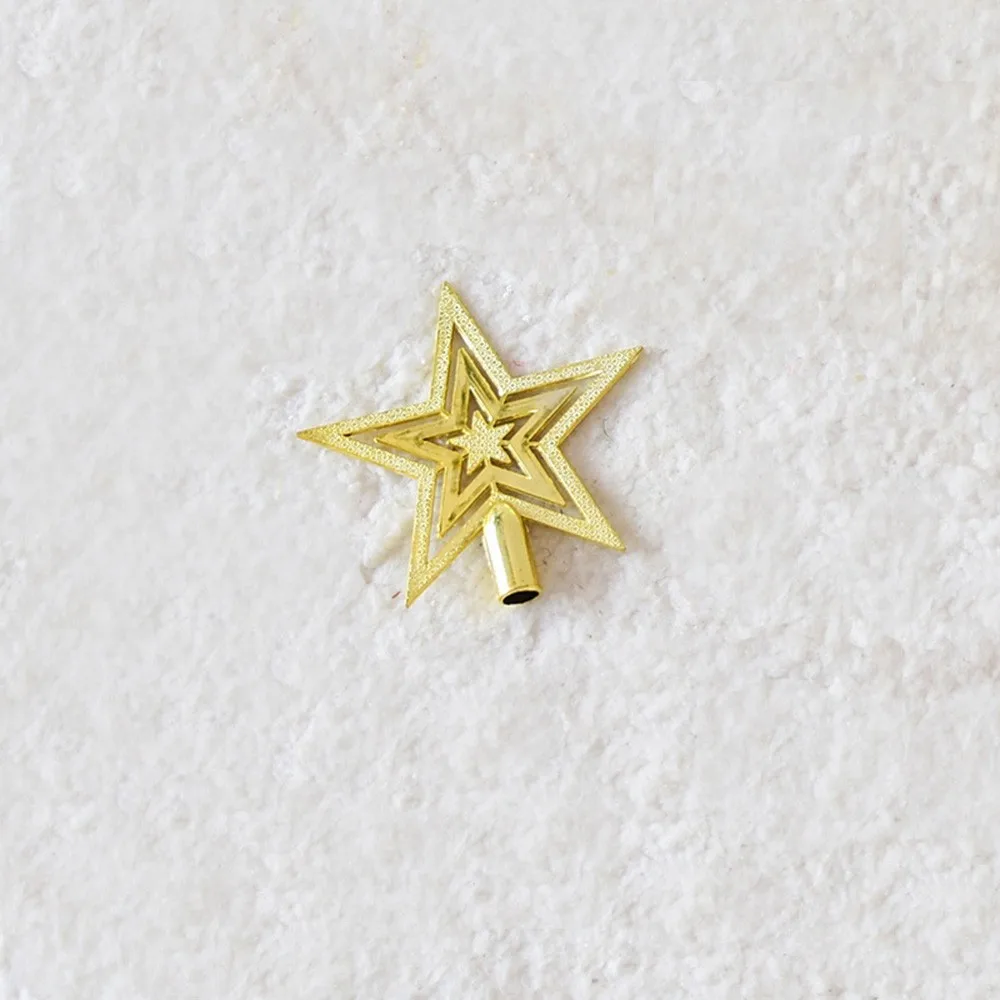 Опциональные украшения для рождественской елки Topstar, покрытые пластиком, ПВХ, пятиконечная звезда, для дома, вечерние, рождественские украшения, 3 размера - Цвет: Gold 10cm