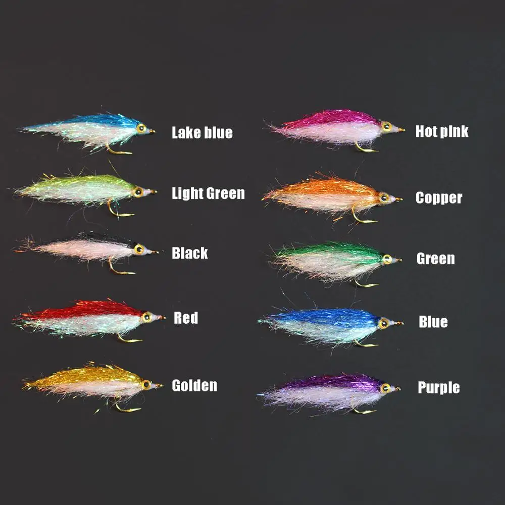 10-Piece Ice Dub UV Fly Fishing Flies Set – Size 8 For Trout, Salmon, Bass