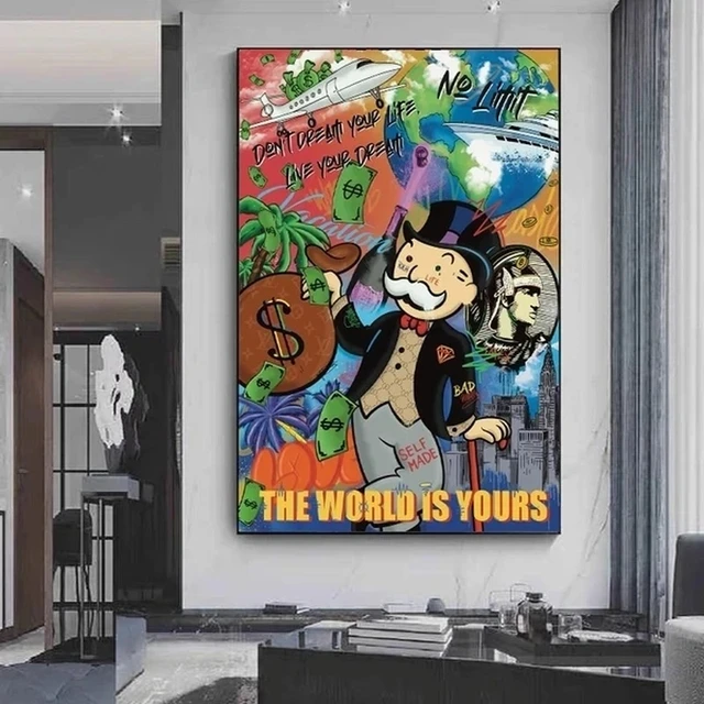 Alec Monopoly Graffiti Art Money Canvas Painting Posters And