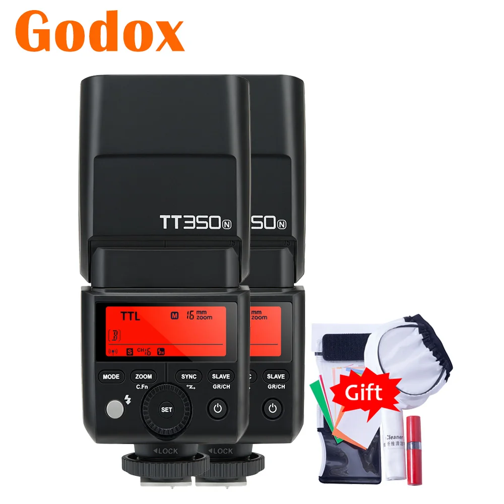 Godox 2 4G TTL TT350N TT350-N вспышка для камеры Nikon D850 D810 D750 D800 D7100 D5300 D5200 D5 D7000 D90 D3400 D7500 |