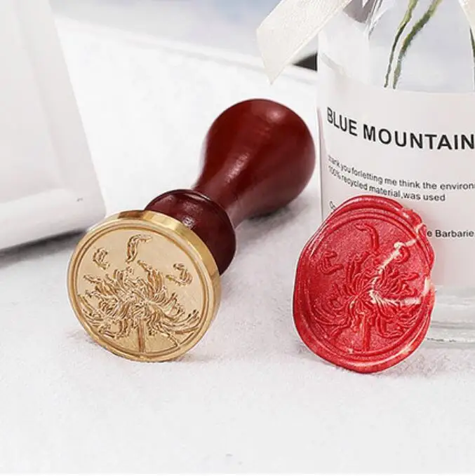 Огненная краска уплотнение Звездный КИТ Кот путешествия ins Sen уплотнение лак восковое уплотнение свадебное восковое уплотнение - Цвет: With wood handle