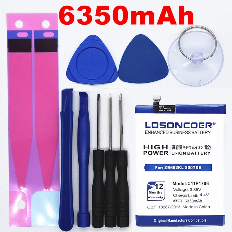LOSONCOER C11P1706 6350 мАч батарея для ASUS Zenfone Max Pro M1 6,0 дюймов ZB601KL ZB602KL X00TDB X00TDE батарея