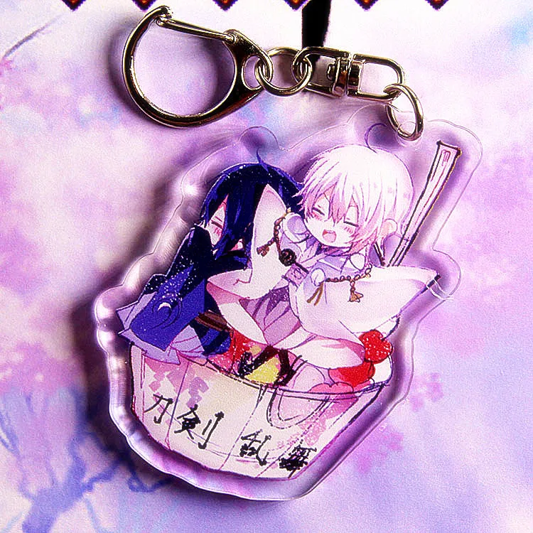 Мультфильм Аниме Touken Ranbu онлайн Monoyoshi Sadamune акриловый брелок для ключей Женский Детский милый брелок для ключей для девочек Llavero - Цвет: 10