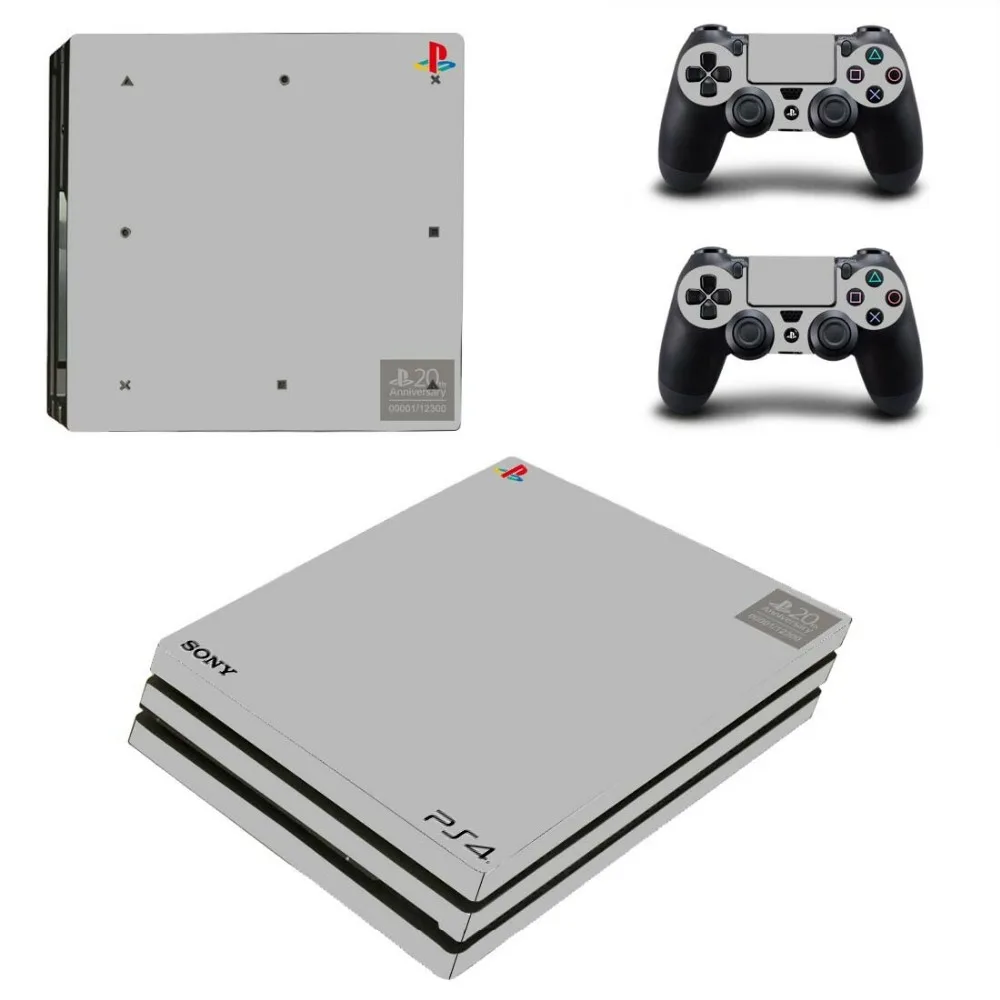 Custom Design Pure White Color PS4 Pro Skin Sticker Decal for PlayStation 4 Console and 2 Controller PS4 Pro Skin Sticker Vinyl
