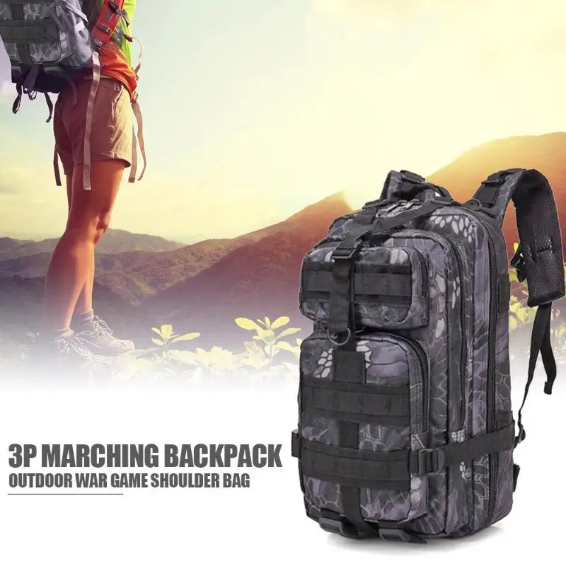 Уличные сумки, тонкий дизайн, 30 л, вместительный рюкзак, EDC, Molle, с рисунком питона, сумка для охоты, трекинга