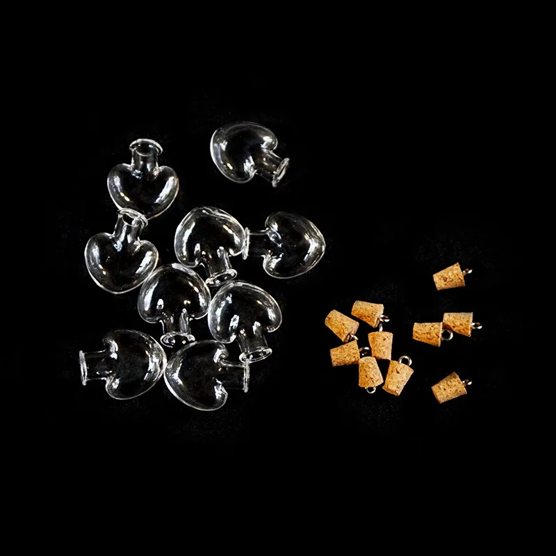 （100Pcs）Mini Glass Bottles with Cork Hooks Favors Souvenir Charm Bottles
