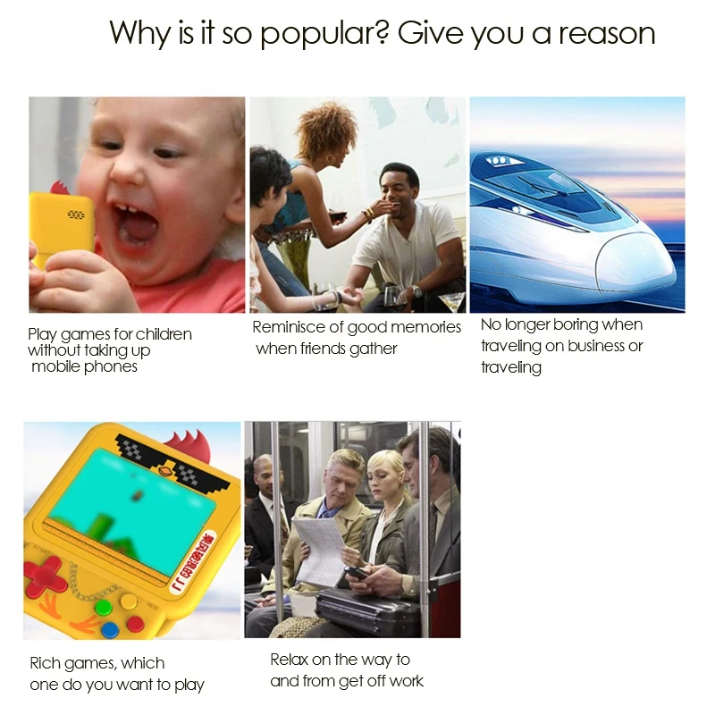 2021 W1 Mini Retro Chick Handheld Game Console Built-In Rpg/Act/Avg.Etc Classic Game, Backpack Pendant Chick Game Console