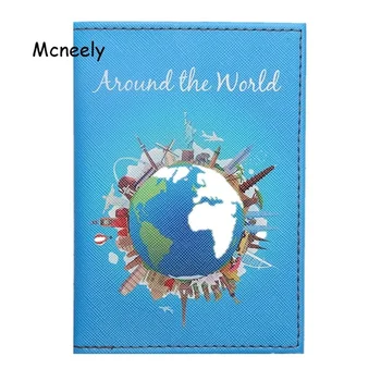 

New Arrival Around the world Passport Cover PU Leather Passport Holder case Credit Card Holder drop shipping