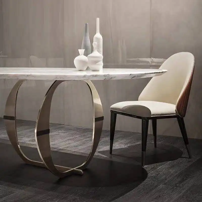 Italian modern marble gold stainless steel luxury 6 chairs Dining Table Set 4 Italian modern marble gold stainless steel luxury 6 chairs Dining Table Set 4