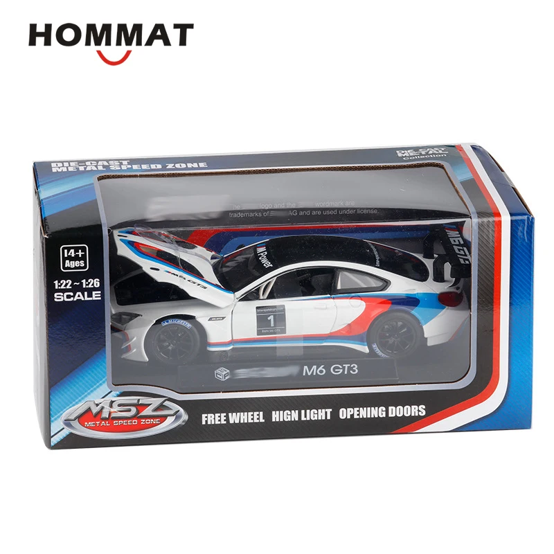 Hommate 1/24 масштаб M6 GT3 металлический сплав гоночная модель автомобиля 1:24 Diecasts& Toy Vehicles модель автомобиля коллекционная высокое освещение свободное колесо