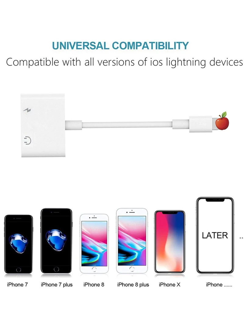 Acespower 2 в 1 адаптер для iPhone 7 8 Plus 11 Pro X XS MAX XR зарядка прослушивания наушников кабель двойной IOS разъем сплиттер