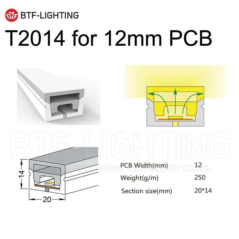 T2014 for 12mm PCB WS2812B WS2811 светодиодный неоновый Канатный светильник из силикагеля 1 м 2 м 3 м 4 м 5 м гибкий светильник с мягкой лампой IP67 Водонепроницаемый для украшения - Испускаемый цвет: T2014 for 12mm PCB