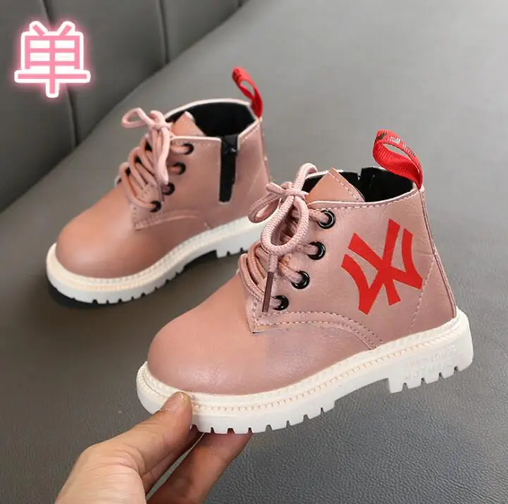 winter Fashion Child Leather Snow Boots For Girls Boys Warm Martin Boots Shoes Casual Plush Child Baby Toddler Shoe - Цвет: picture color