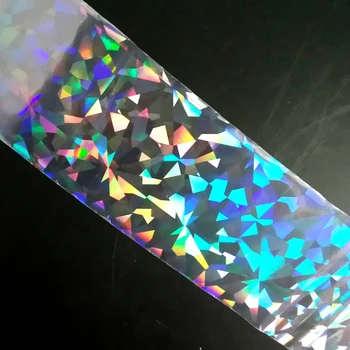 

100cm Clear Holographic Nail Stickers Laser Broken Glass Sticker For Nail Design Lady Nail Foil Manicure Decals