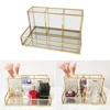 Clear Glass Makeup Brush Holder Cosmetic Storage Case Lipstick Holder Desk Organizer Cosmetic Make Up Organizer Makeup Tools 1