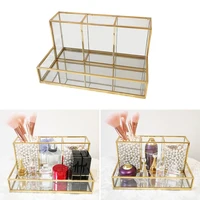 Clear Glass Makeup Brush Holder Cosmetic Storage Case Lipstick Holder Desk Organizer Cosmetic Make Up Organizer Makeup Tools 1